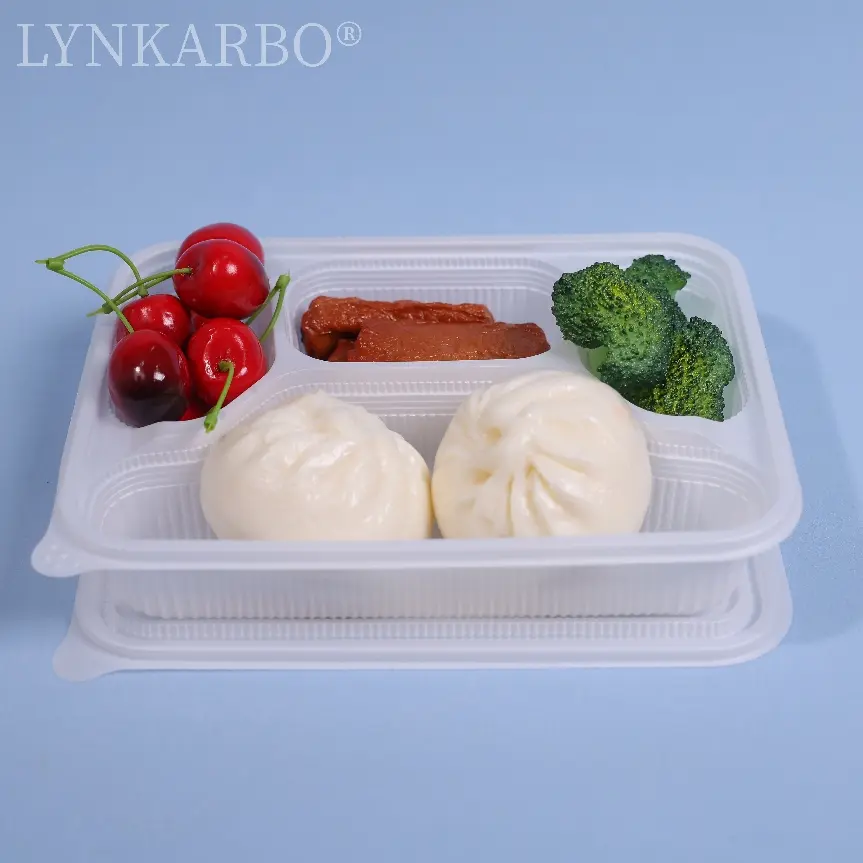 CPLA disposable four-compartment food container
